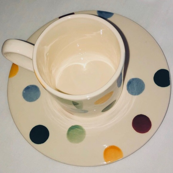 Emma Bridgewater Polka Dot Rare Espresso Cup Saucer Demitasse 25 Yr Anniversary - Picture 3 of 5